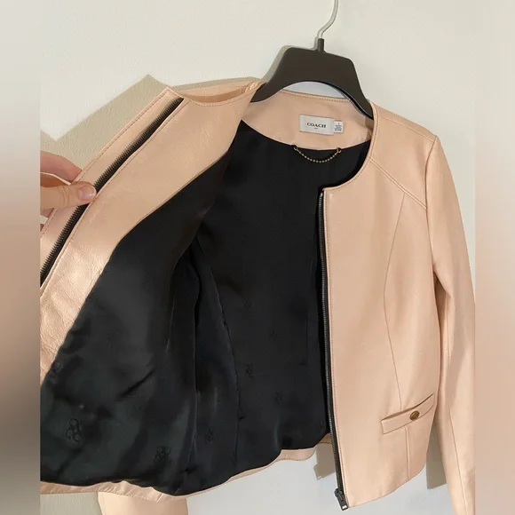 Coach 1941 Collection Blush Pink Leather Jacket - Picture 4 of 15